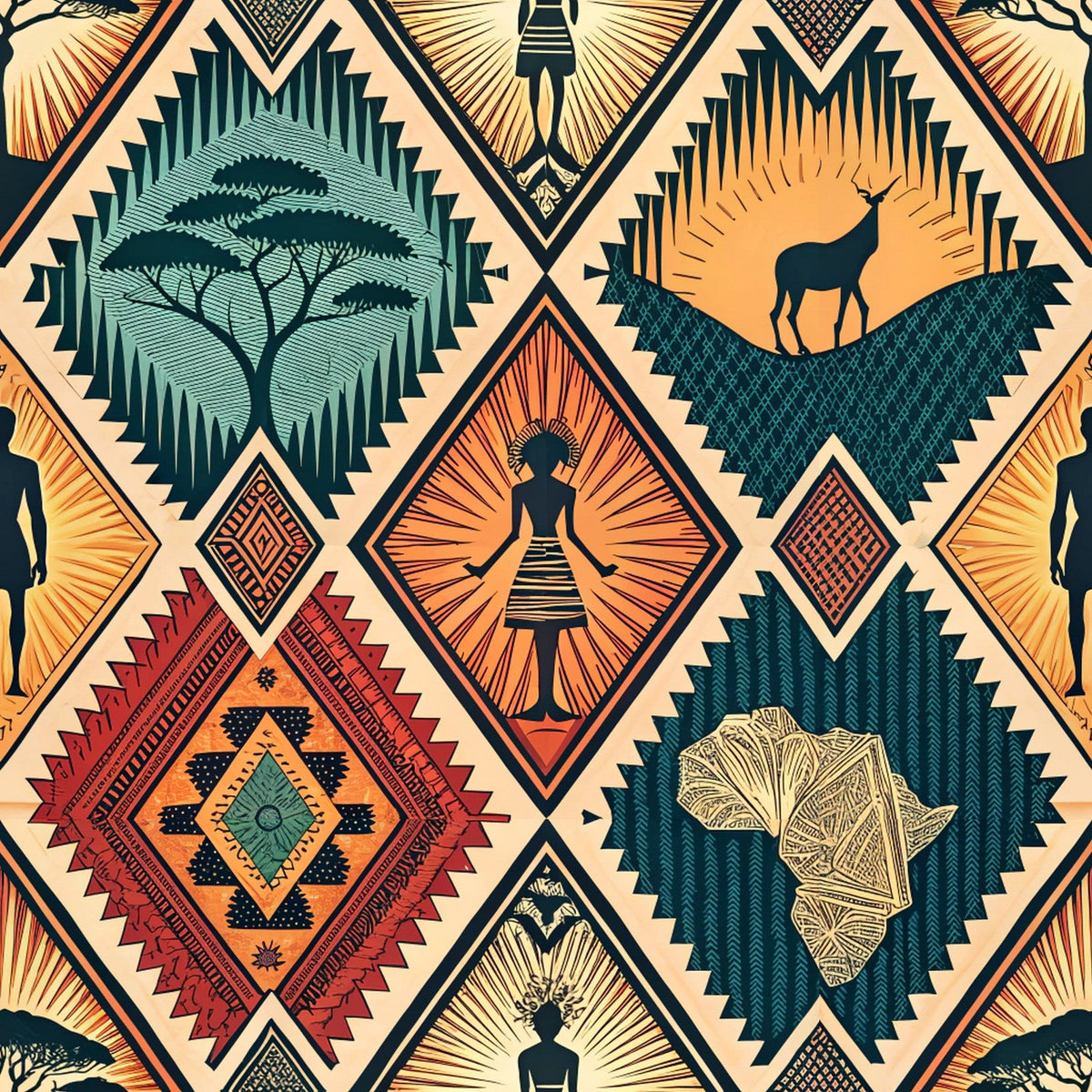 Savanna Diamonds Pattern 1 Minky Fabric