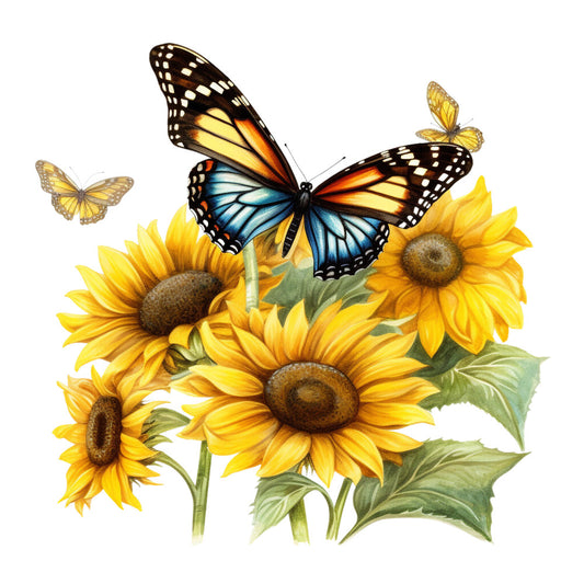 Sunflowers and Butterflies Fabric Panel 7