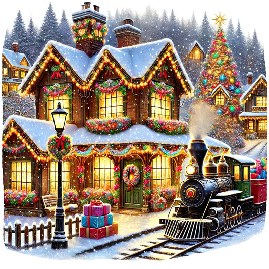 Christmas Villages Fabric Panel 21