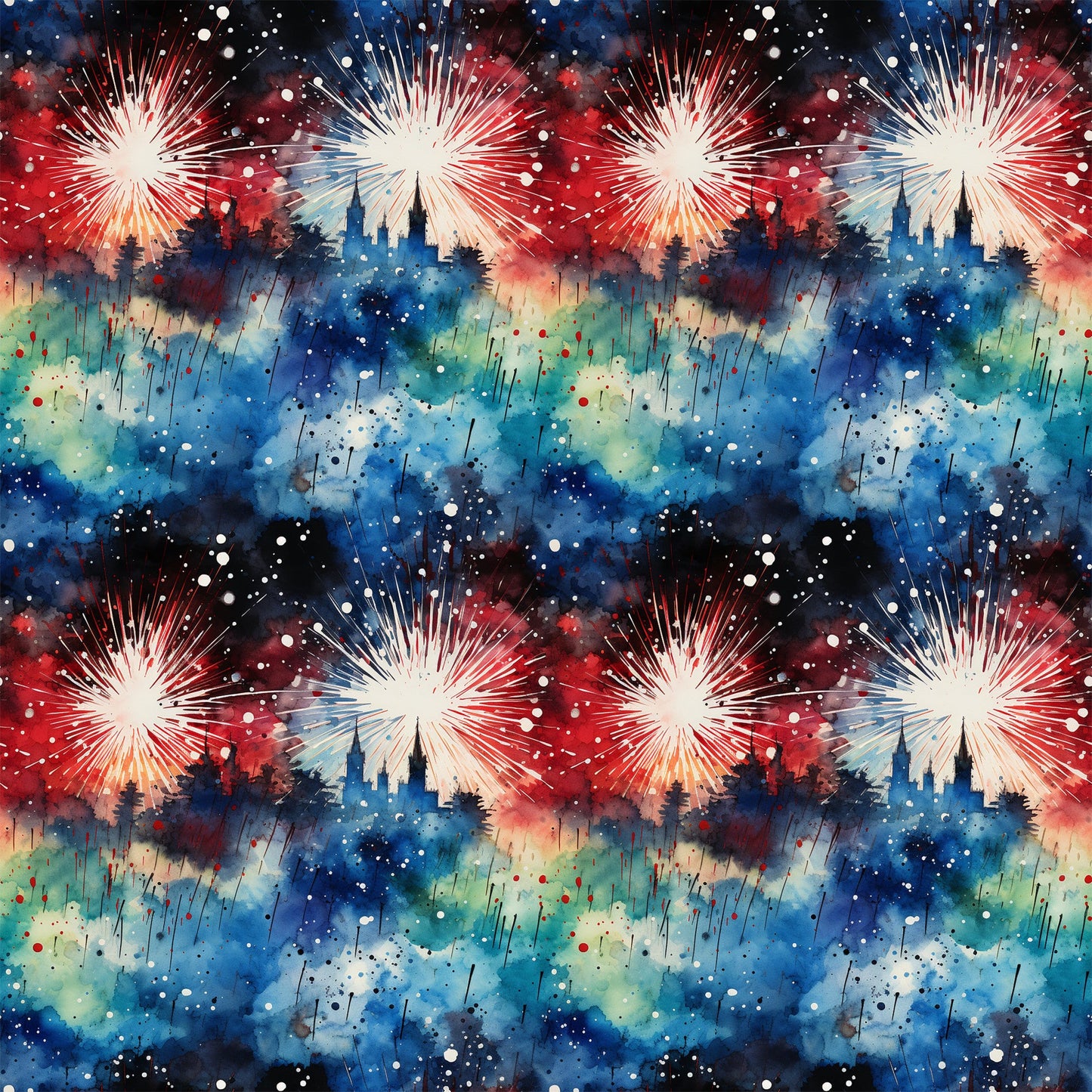 Patriotic Grunge Pattern 11 Quilting Cotton Fabric