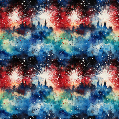 Patriotic Grunge Pattern 11 Quilting Cotton Fabric