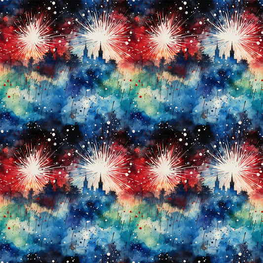 Patriotic Grunge Pattern 11 Quilting Cotton Fabric