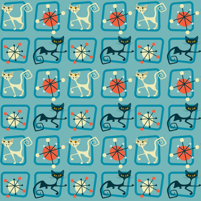 Atomic Kitty Pattern 3 Quilting Cotton Fabric
