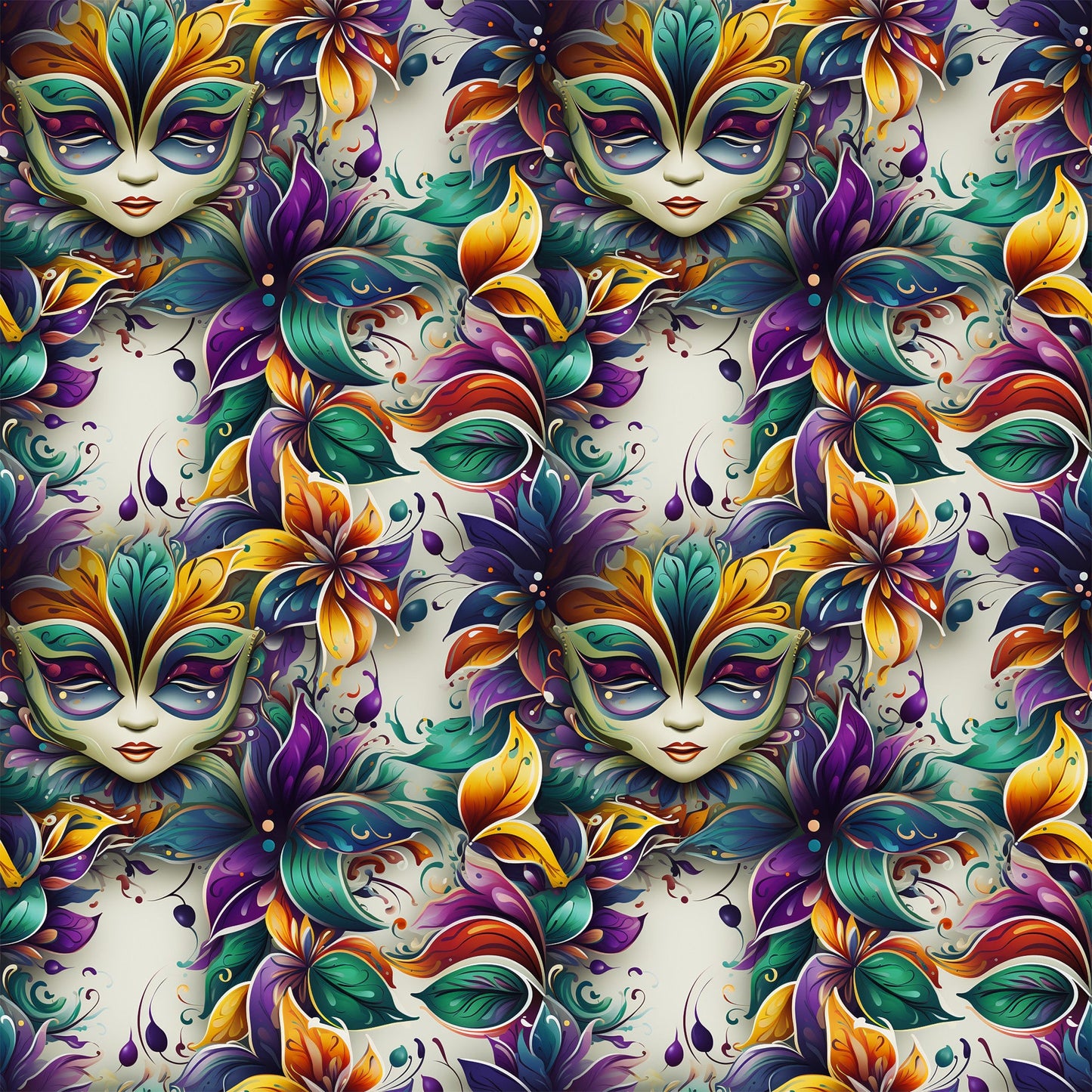 French Quarter Mardi Gras Pattern 1 Quilting Cotton Fabric