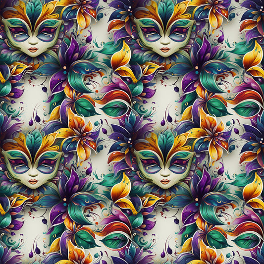 French Quarter Mardi Gras Pattern 1 Quilting Cotton Fabric