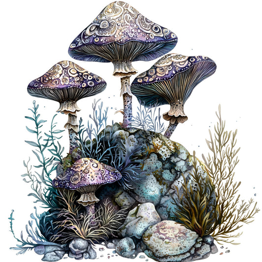 Underwater Mushrooms Fabric Panel 19