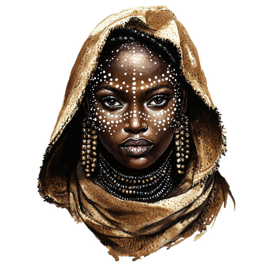 Watercolor Africa Fabric Panel 23