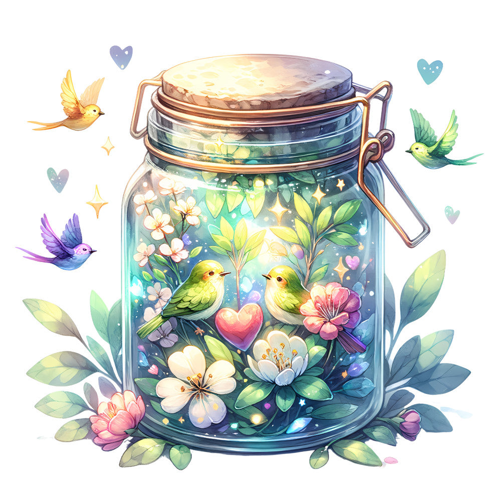 Jar Panel Example Magical Spring Jar Fabric Panel 3 – QuiltingFabricPanels.com