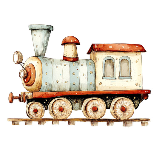 Cute Trains Fabric Panel 14