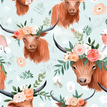 Pastel Pasture Pattern 7 Minky Fabric