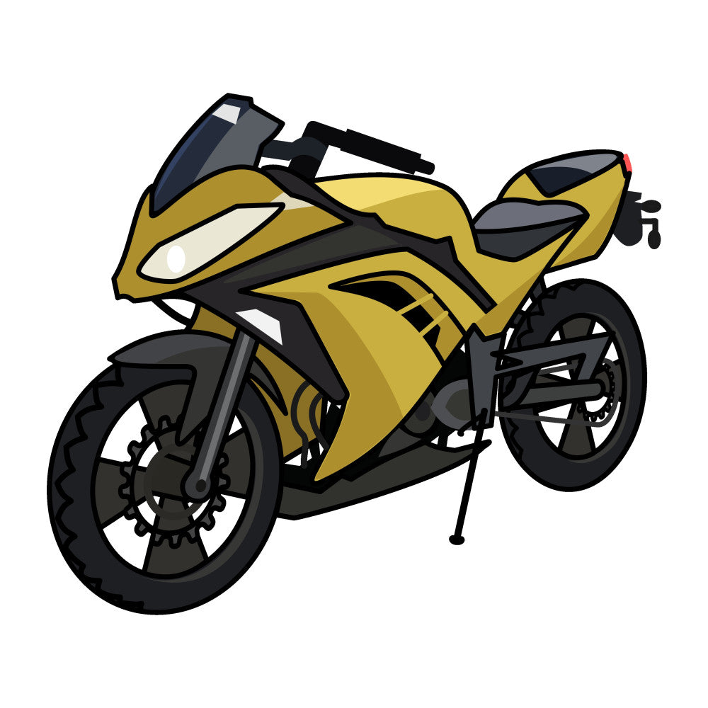 Cartoon Motorcycles Fabric Panel 1
