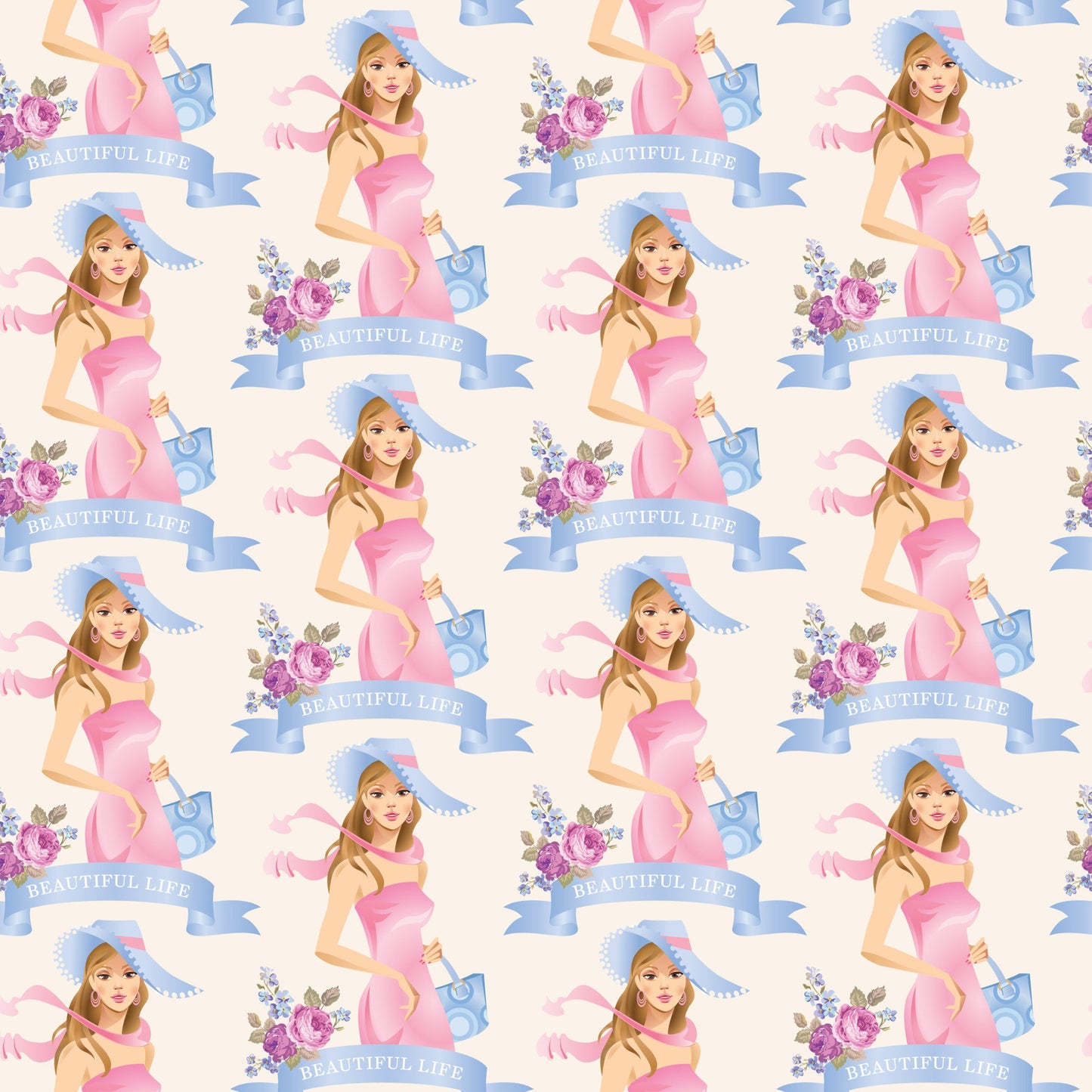 Pink Tea Party Pattern 8 Quilting Cotton Fabric