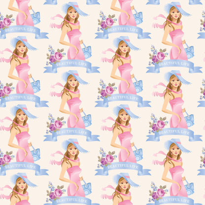Pink Tea Party Pattern 8 Quilting Cotton Fabric