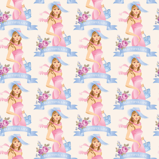 Pink Tea Party Pattern 8 Quilting Cotton Fabric