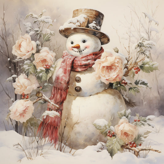 Classic Snowman Fabric Panel 40