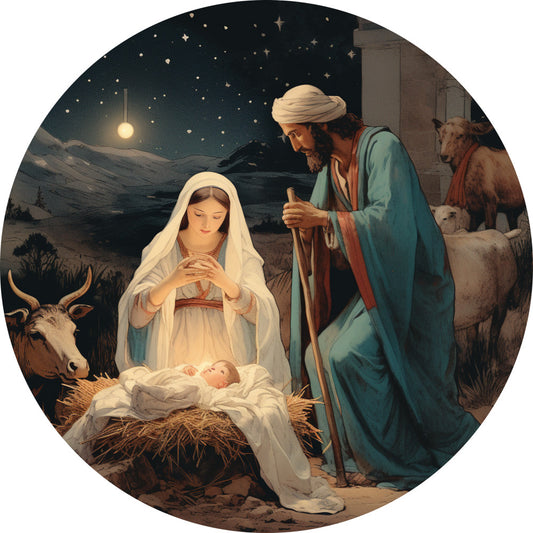Nativity Christmas Ornaments Fabric Panel 4