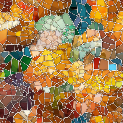 Mosaic Art Pattern 10 Quilting Cotton Fabric