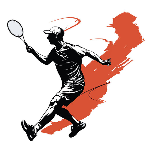 tennis, sports, athlete, racket, map, geographic, rust orange, burnt orange, black, white, silhouette, active wear, athletic, vintage sports, retro, modern, geometric, travel theme, map print, regional, coordinate, female athlete, woman sports, action pose, dynamic, energetic, recreation, hobby, fitness