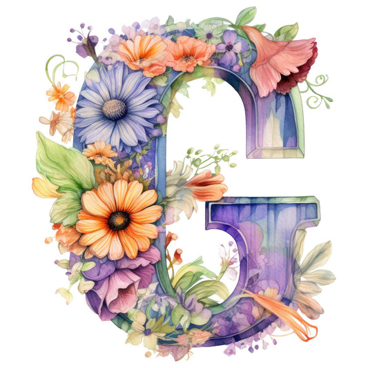 Alphabet Flowers Fabric Panel 24