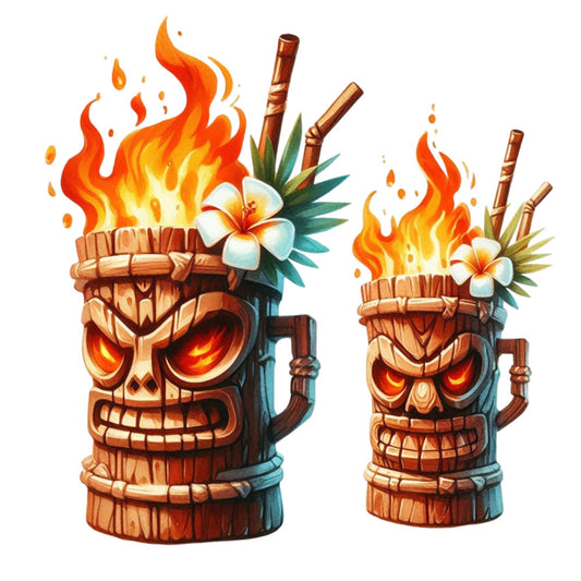 Tiki Cups Fabric Panel 16