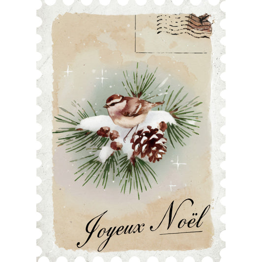 Vintage Christmas Postage Fabric Panel 8