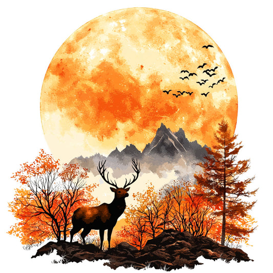 Deer in Nature Fabric Panel 16