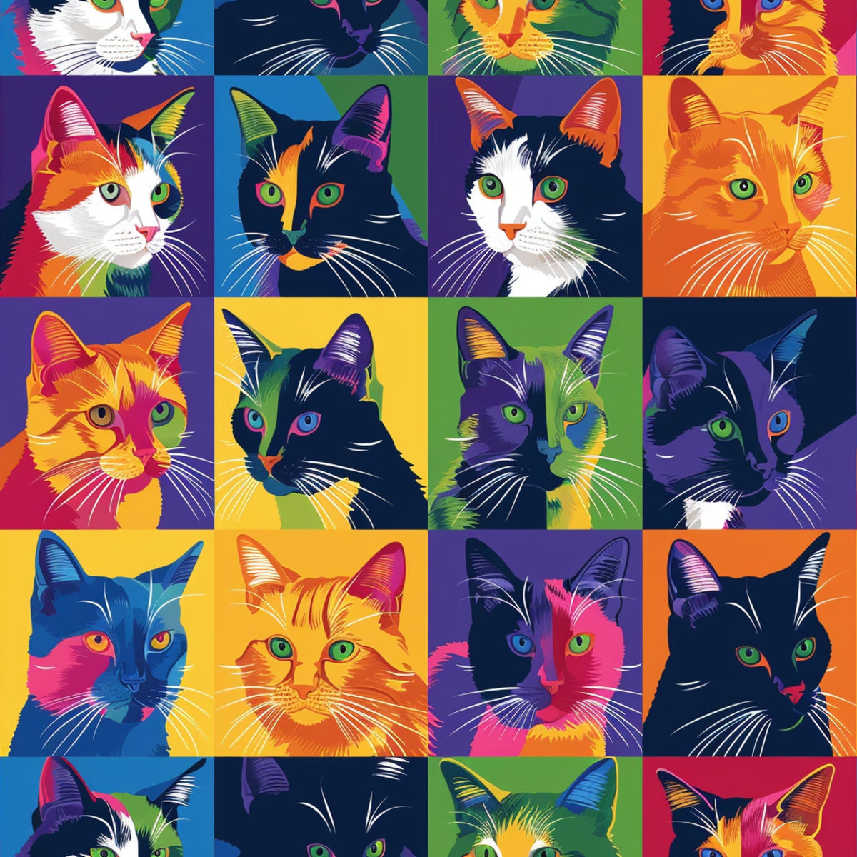 Kaleidoscope Kittens Pattern 2 Minky Fabric