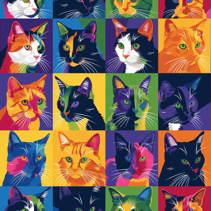 Kaleidoscope Kittens Pattern 2 Minky Fabric