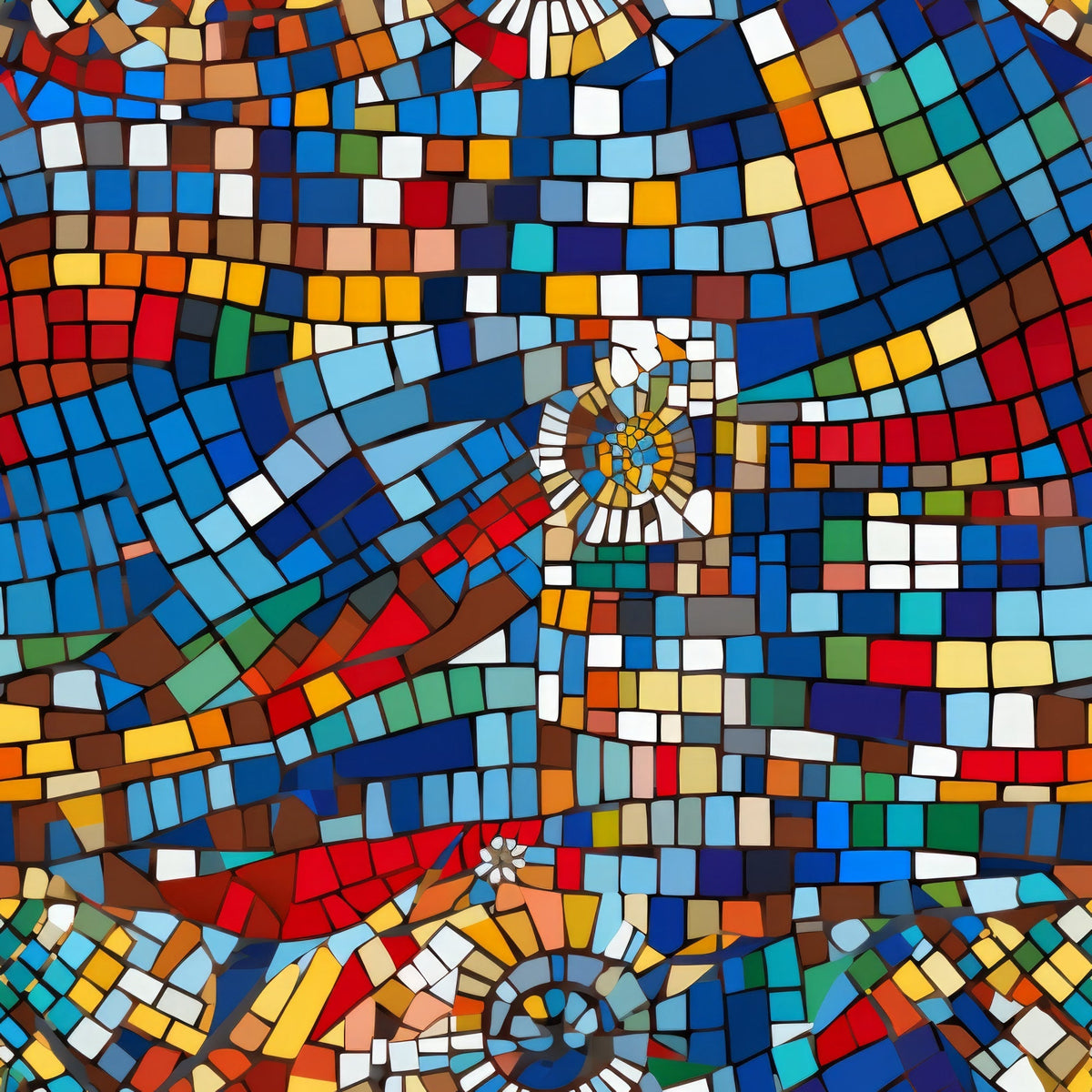 Terracotta Tesserae Pattern 17 Minky Fabric