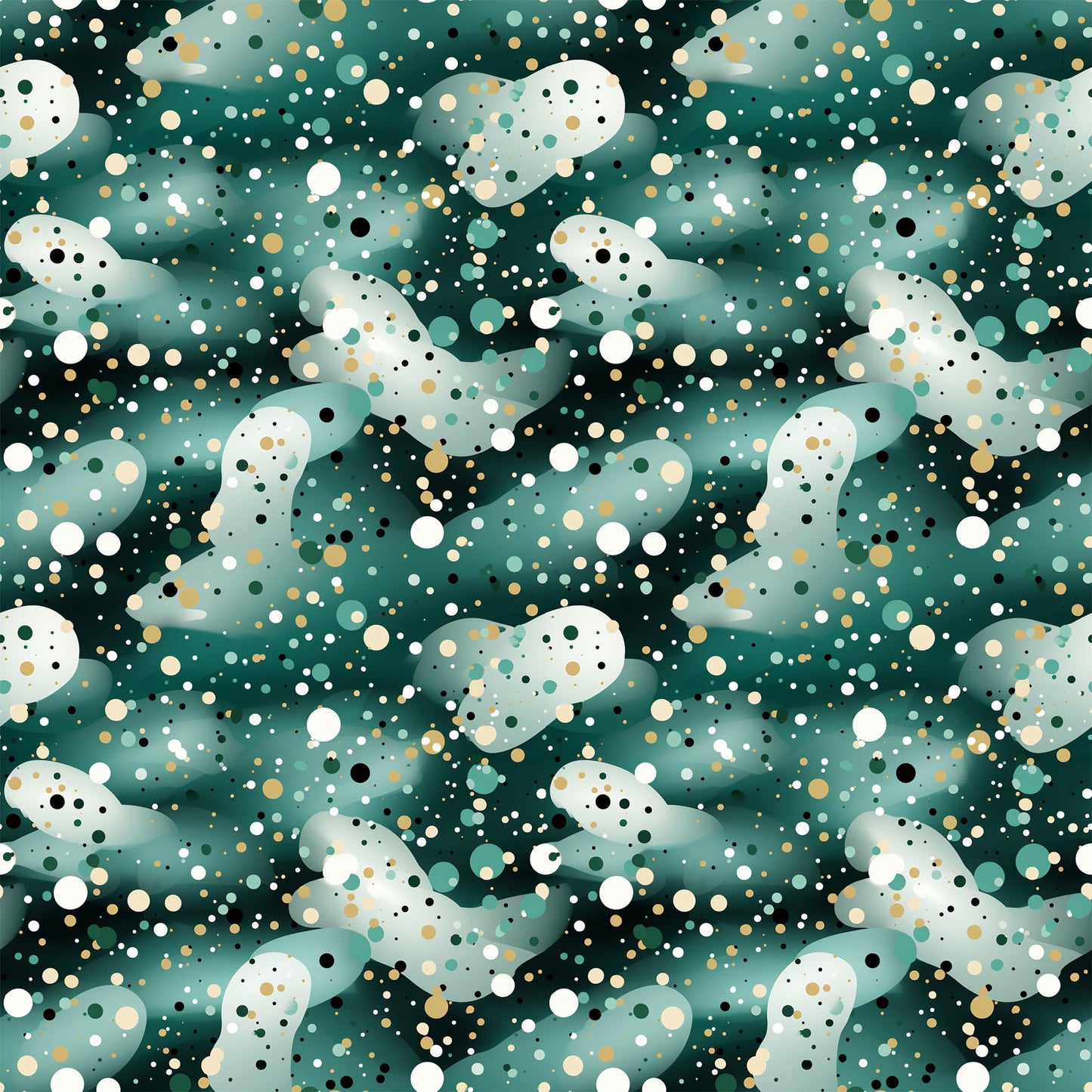 Green Confetti Pattern 10 Quilting Cotton Fabric