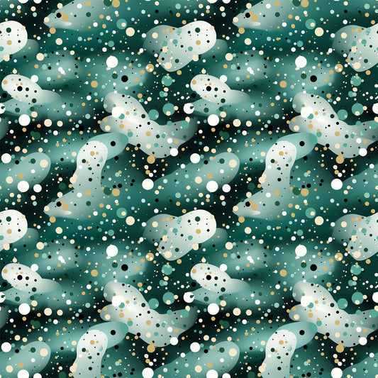Green Confetti Pattern 10 Quilting Cotton Fabric