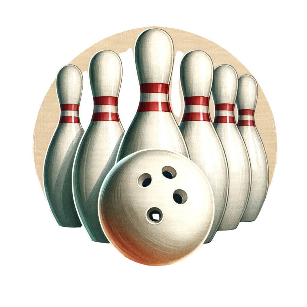 Watercolor Bowling Fabric Panel 18