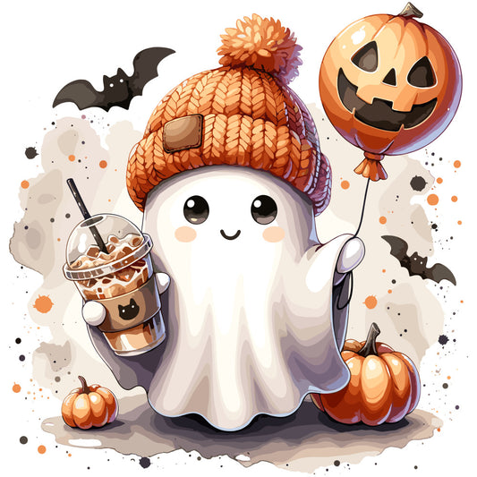 Ghost and Pumpkin Fabric Panel 7