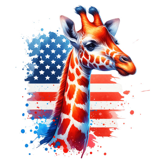 American Flag Animal Fabric Panel 10