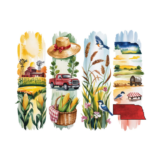 Brushstroke State Fabric Panel 7