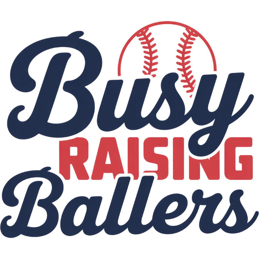 navy blue, red, white, baseball, sports, bull raising ballers, text, typography, script lettering, vintage, retro, americana, patriotic, baseball theme, sports theme, youth, children, boys, playful, fun, whimsical, casual, athletic, summer, game day, baseball diamond, stitching detail, bold lettering, sports enthusiast