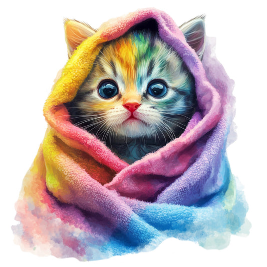 Colorful Cats Fabric Panel 7