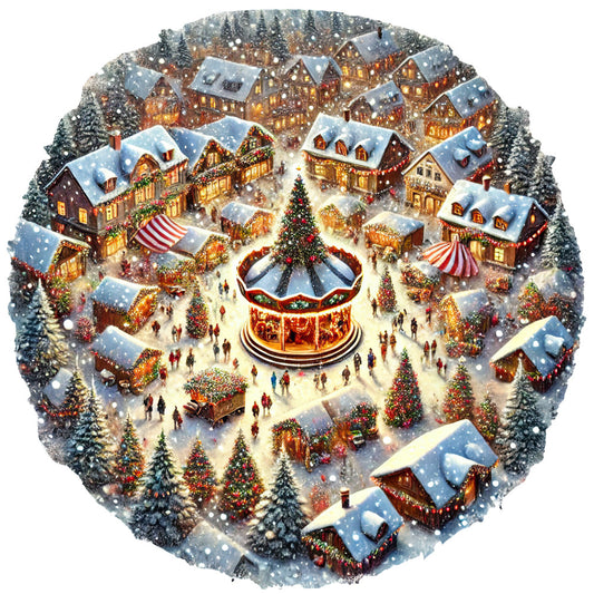Christmas Villages Fabric Panel 39