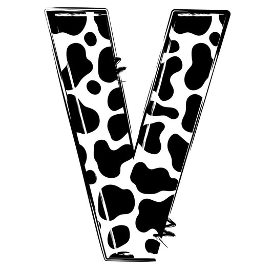 Cow Print Alphabet Fabric Panel 28