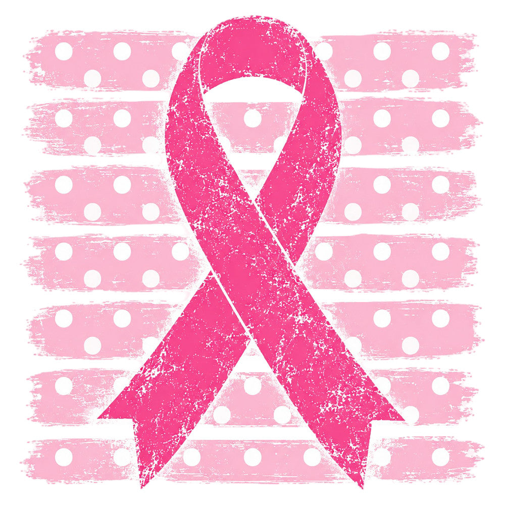 hot pink ribbon, breast cancer awareness, polka dot, striped background, distressed texture, grunge, modern, charity ribbon, awareness ribbon, pink and white, two-tone, geometric, contemporary, inspirational, cancer survivor, support ribbon, textured print, brushstroke effect, layered design, medical theme, hope theme, women's health, bold graphic, vibrant pink, light pink, high contrast, statement design, cause-related, memorial