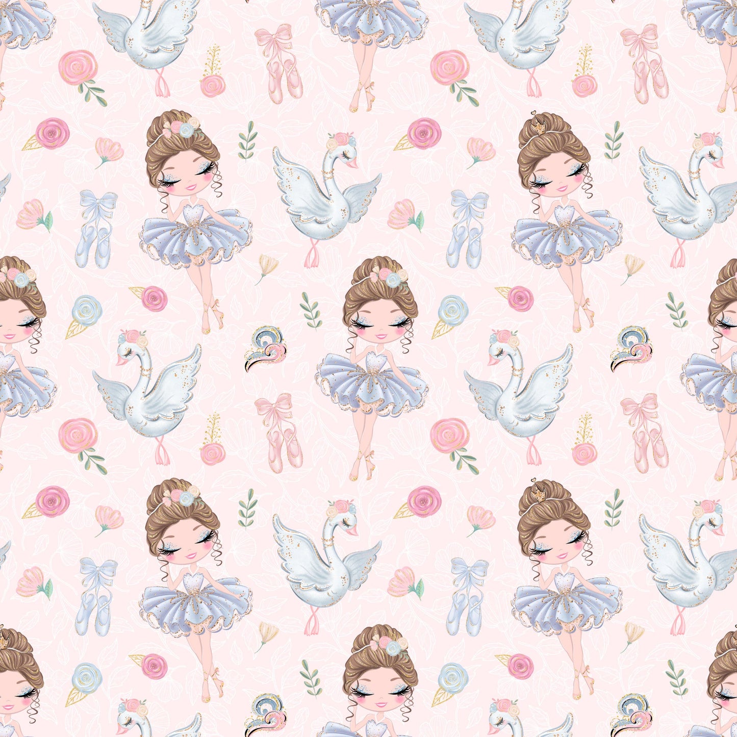 Sweet Ballerina Pattern 1 Quilting Cotton Fabric