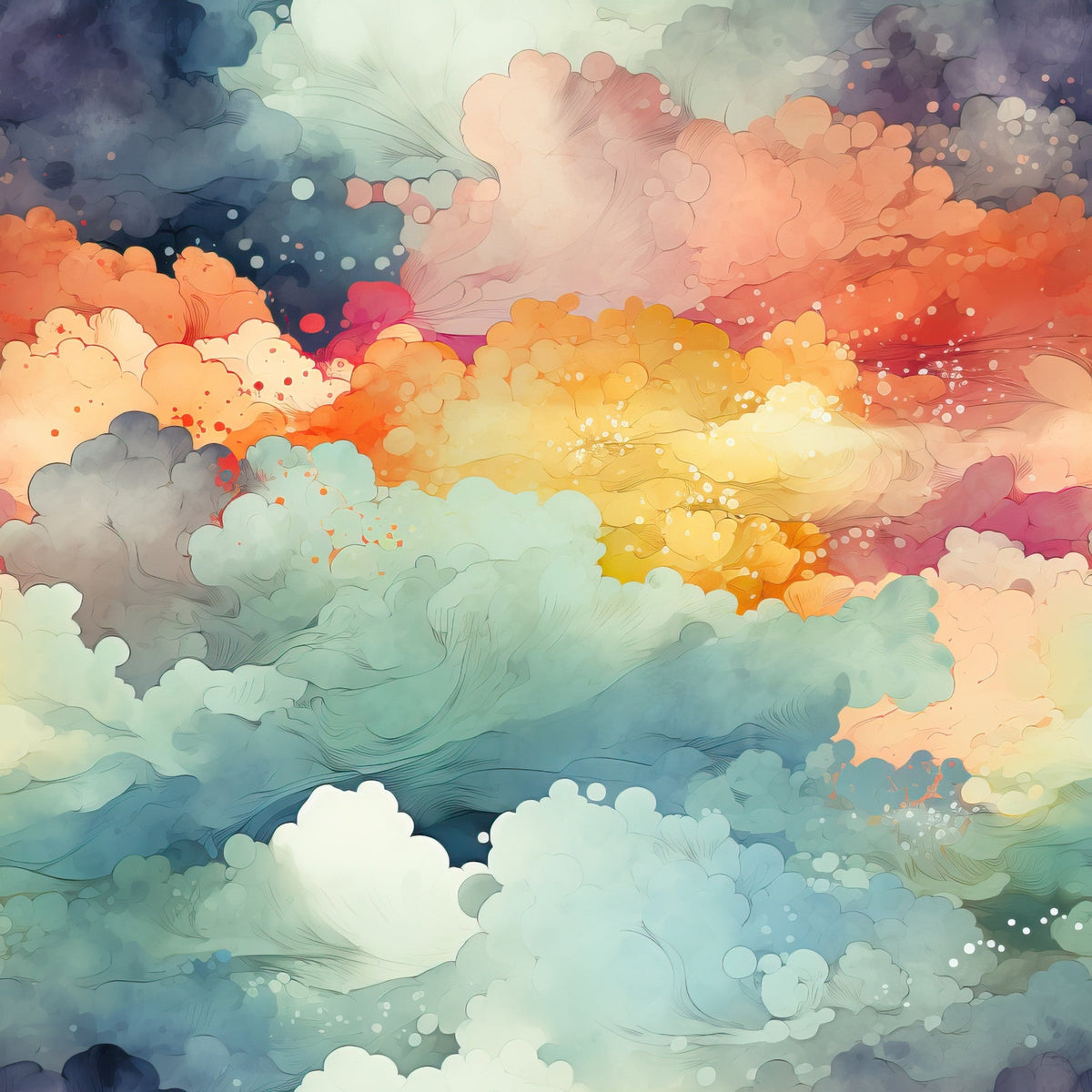 Painted Skies Pattern 10 Minky Fabric