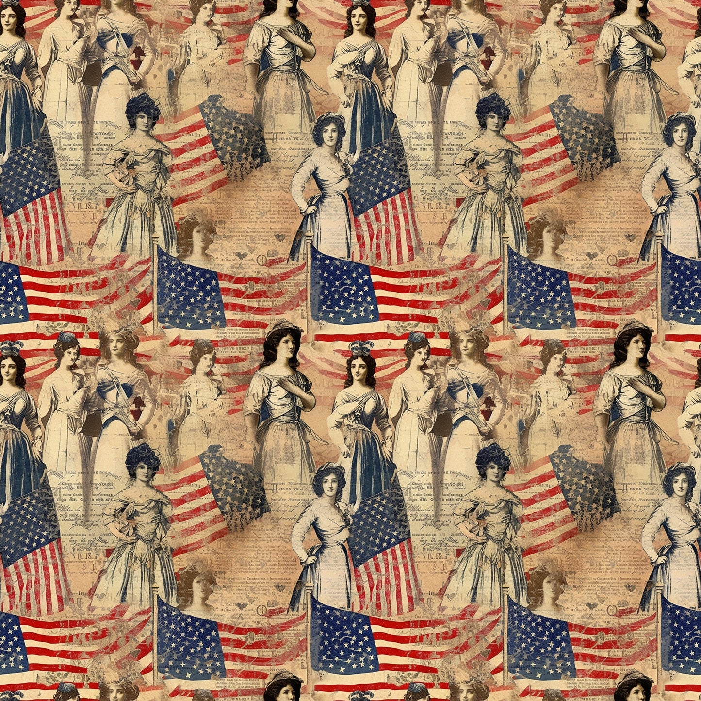 Americana Chronicles Pattern 6 Quilting Cotton Fabric