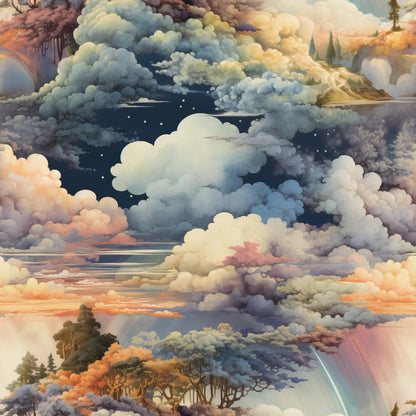 Painted Skies Pattern 1 Minky Fabric