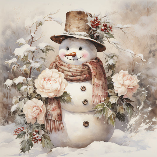 Classic Snowman Fabric Panel 12