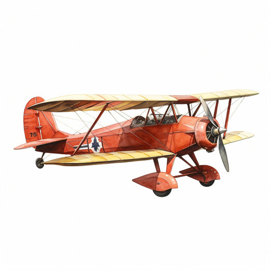 vintage airplane, biplane, aviation, red airplane, orange red, cream, tan, beige, transportation, retro, 1920s, 1930s, aviation themed, vintage travel, steampunk, mechanical, nostalgic, adventure, sky, flight, historic aircraft, propeller plane, heritage, classic, traditional, boys, timeless, explorer, journey, vehicles