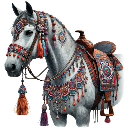 Boho Horses Fabric Panel 15