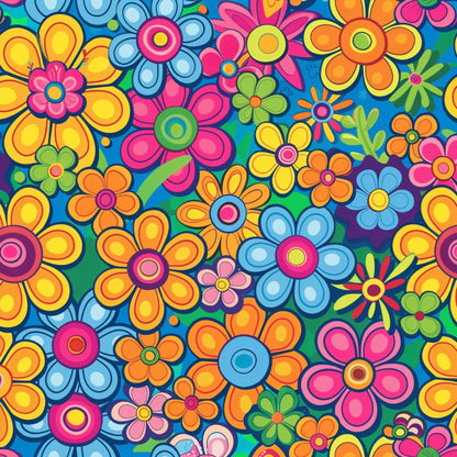 Psychedelic Petals Pattern 2 Minky Fabric