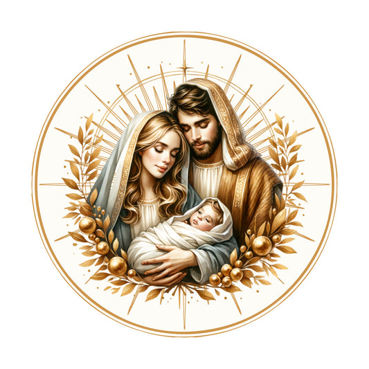 Golden Nativity Fabric Panel 9