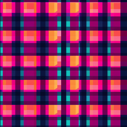 Neon Gingham Pattern 11 Quilting Cotton Fabric